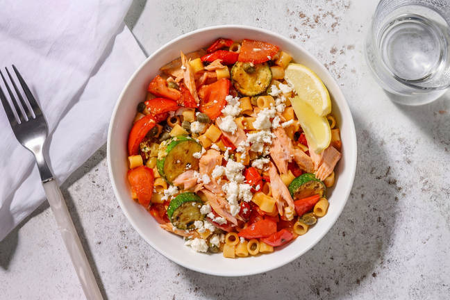 Sicilian Inspired Tuna and Ditali Pasta Salad