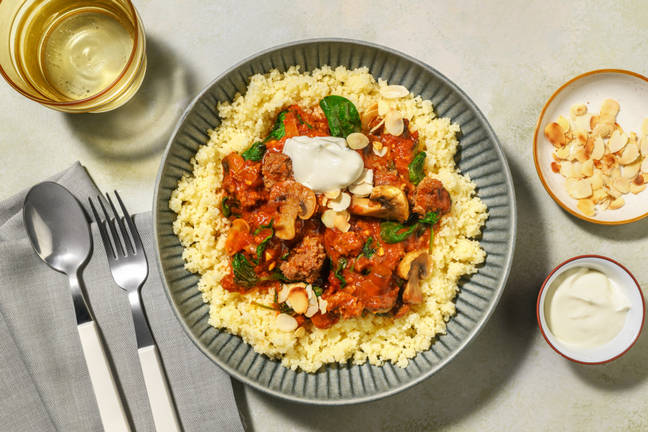Super Quick Chermoula Spiced Beef and Couscous