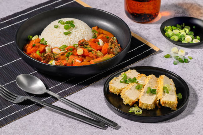 Katsukarry og sprød sesamtofu