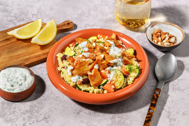 Boulgour aux émincés façon poulet & sauce yaourt