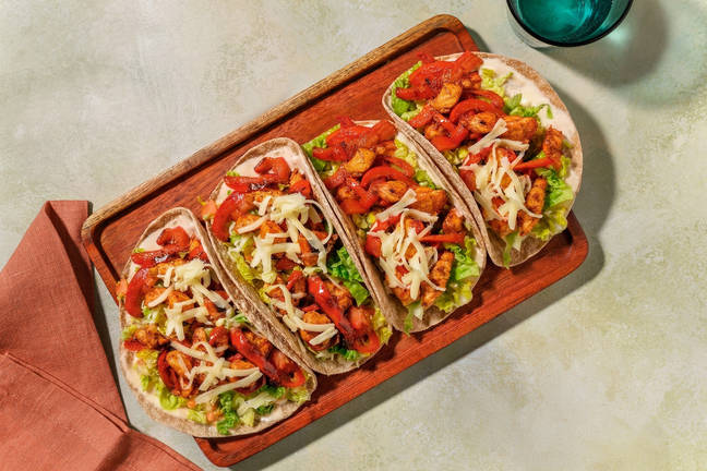 Chicken Fajitas with Cheese & Chili Mayo