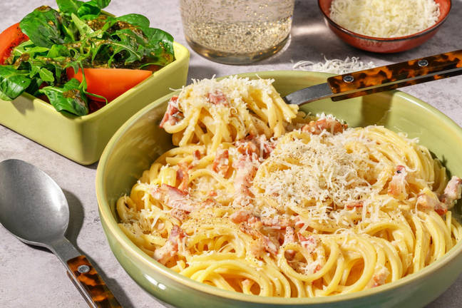 Creamy Bacon Linguine with Parmigiano Reggiano