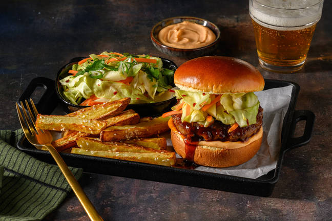 Koreansk BBQ-glasert burger