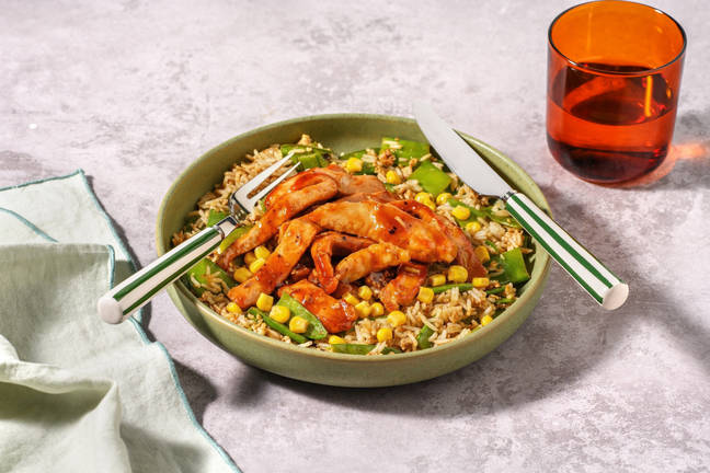 Glazed Pork Strips & Garlic Fried Rice