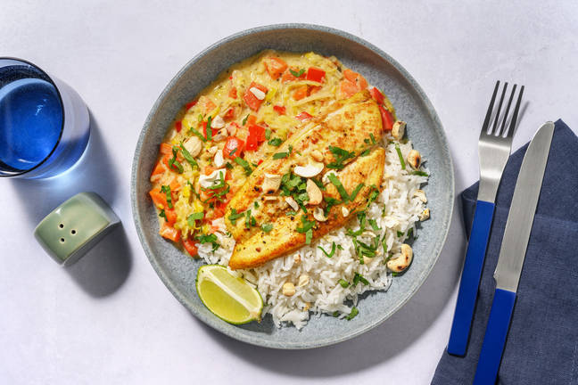 Pangasiusfilet met kruidige groene curry