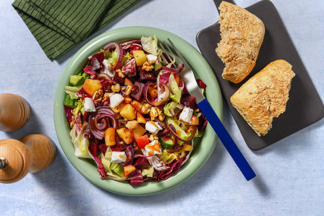 Goat's Cheese Salad with Balsamic Strawberry Dressing