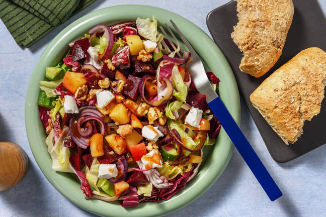 Salade de chèvre et vinaigrette balsamique à la fraise