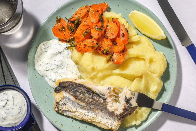 Buntbarsch mit Kohlrabipüree & Buttermilchsoße