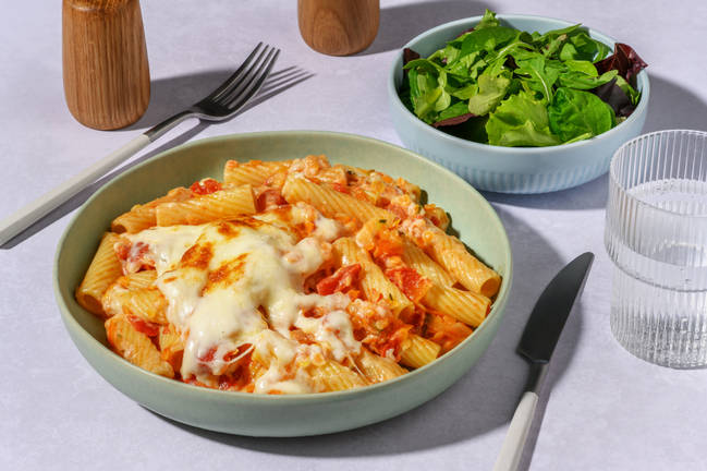 Gratineret linsepasta