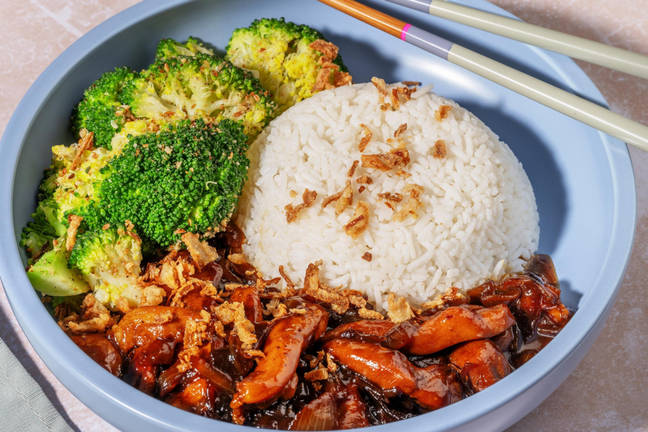 Sweet & sticky kip met gomasiobroccoli