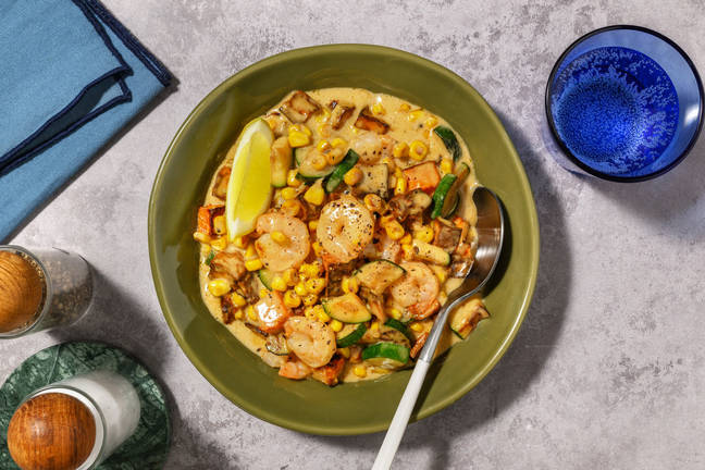 Cajun Style Prawn and Corn Chowder