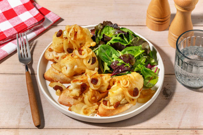 Merluzzo in saor stile 'cicchetto veneziano'