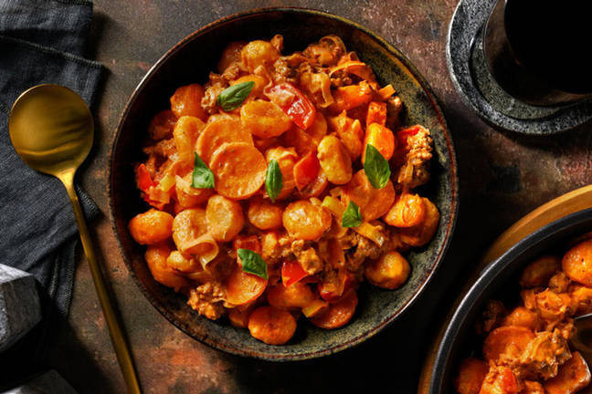 Gnocchi in Bio-Rindfleisch-Bolognese