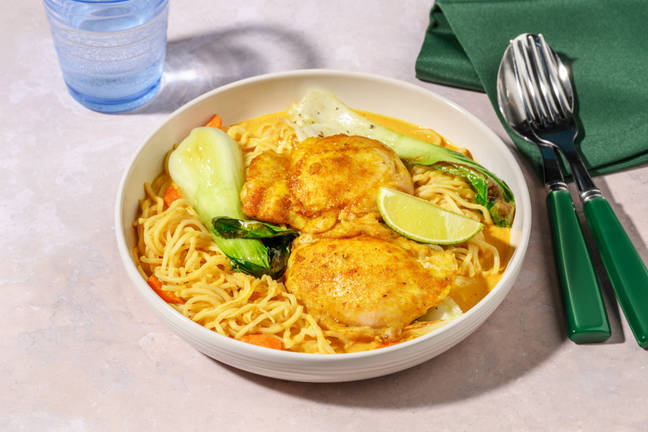Chicken Khao Soi Inspired Curried Noodle Soup