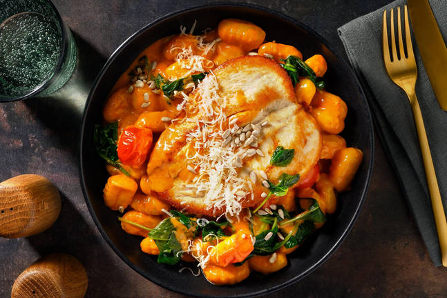 Hähnchenbrust und frische Pfannengnocchi