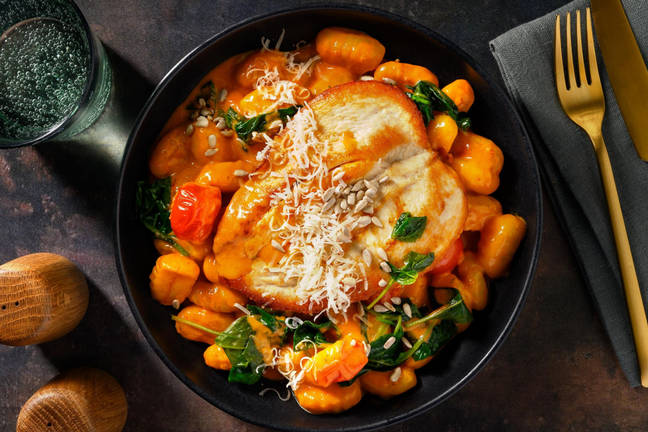 Pouletbrust und frische Bratpfannengnocchi