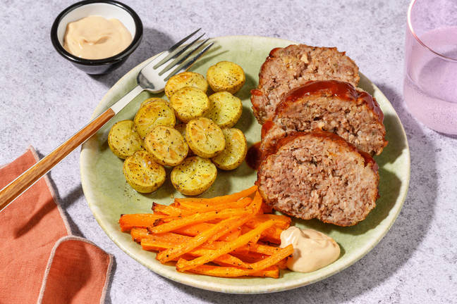 Polpettone di carne al forno in glassa barbecue