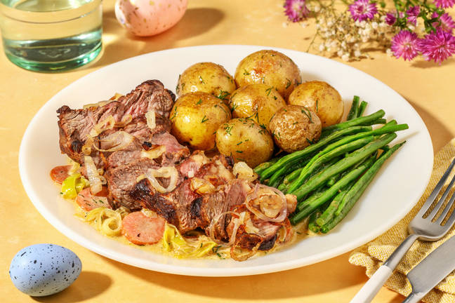 Hvidløgs- og persillebagt lammeculotte