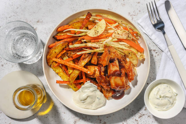 BBQ-marinerade växtbaserade kycklingbitar