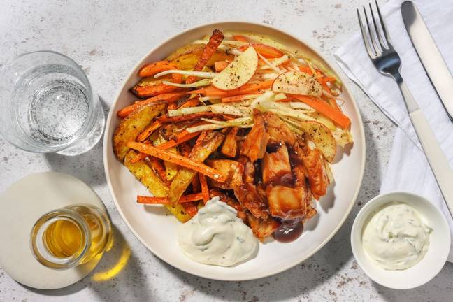 BBQ-marinerade plantbaserade kycklingbitar