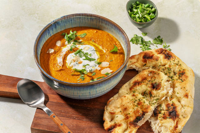 Creamy Lentil Masala Soup with Naan