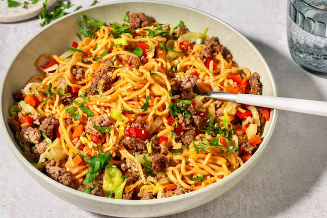 Nouilles au porc bulgogi et légumes sautés