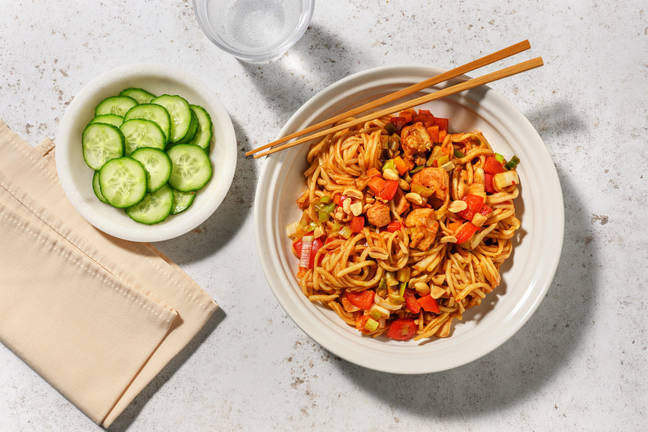Stir-fry met teriyaki kip en noedels