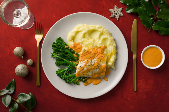 Bacalao con salsa de sobrasada de Mallorca y miel 