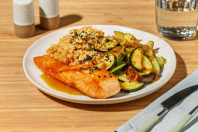 Salmón noruego exprés a la naranja valenciana