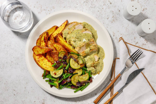 Kalkoenfilet in basilicumroomsaus