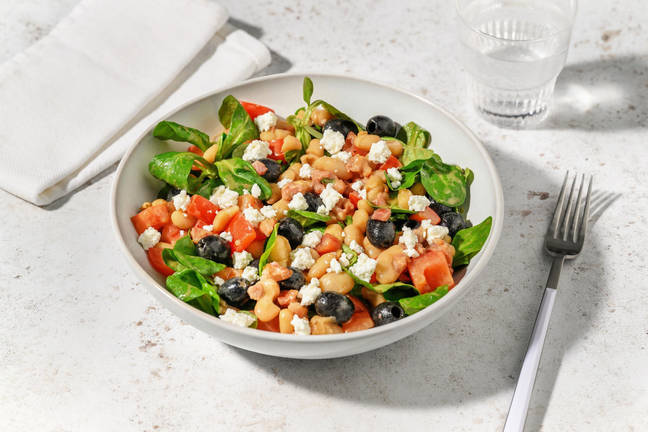 Ensalada exprés de judías blancas y bacon