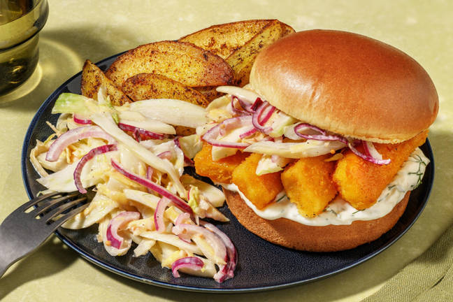 Burger végé façon poisson au chili doux et slaw au fenouil 