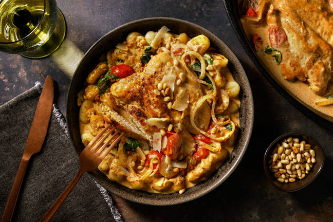 Krämig pannstekt kyckling på gnocchi