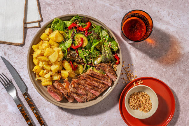 Sizzling Satay Beef & Cucumber Salad