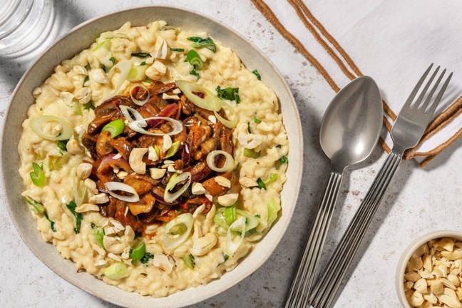 Risotto fusion aux champignons au miso & pak-choï