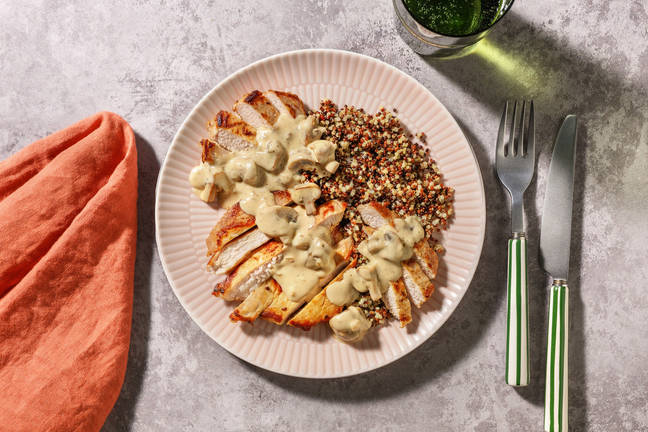 Cabeza de lomo con salsa cremosa de setas