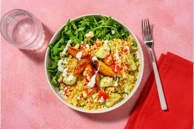 Bulgursalat mit karamellisierten Nektarinen