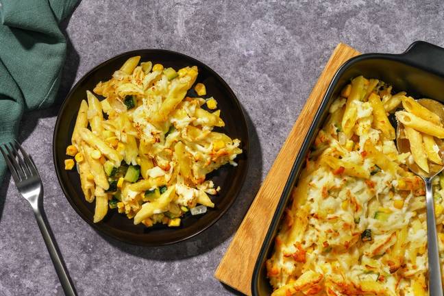 Pastagrateng med squash og mais
