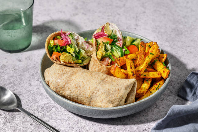 Falafel- och grönsakswrap