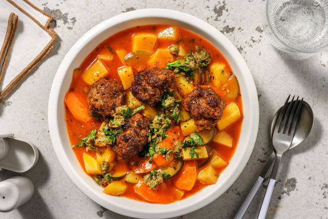 Griechischer Eintopf mit Hackbällchen vom Weiderind