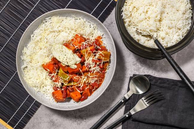 Roasted Sweet Potato and Kidney Bean Chilli