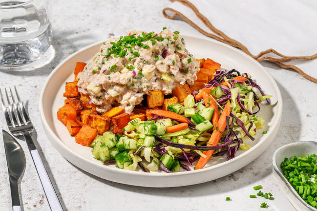 Salade de thon et patate douce en papillotte