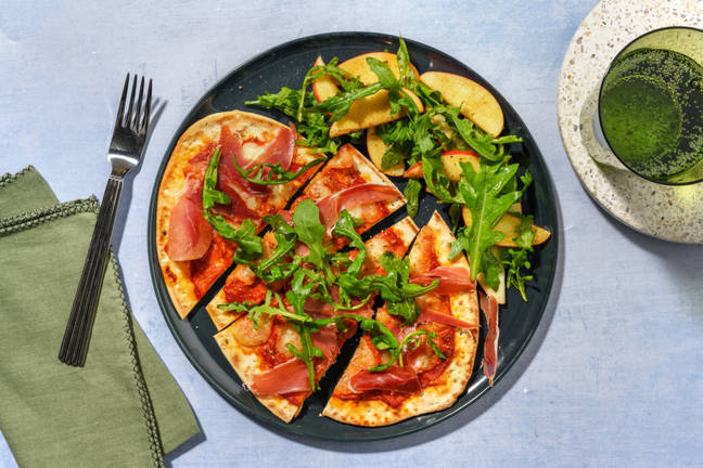 Easy Serrano Ham and Mozzarella Naanizza