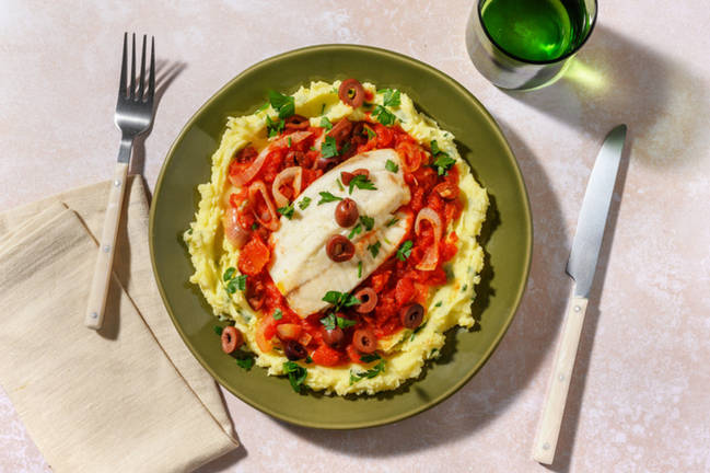 Psari plaki : lieu sauce tomate à la grecque