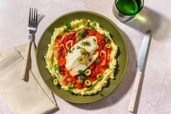 Psari plaki : lieu à la grecque, origan & purée