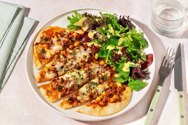Pizza naan Campione : bœuf haché & gouda