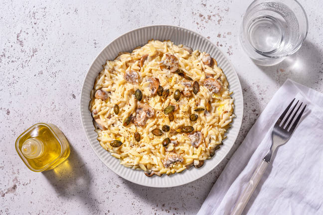 Orzotto crémeux des bois & fromage frais
