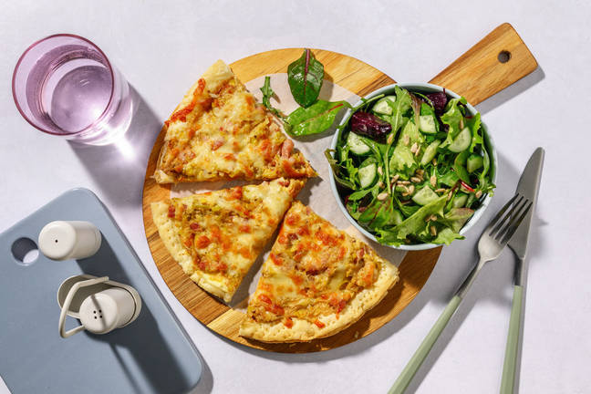 Tarte fine poireau-lardons & emmental