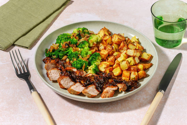 Carré de porc sauce fraise-balsamique