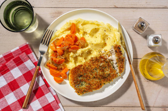 Lieu pané au pesto & pecorino comme au bistrot